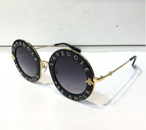 Luxus 0113 Designer Sonnenbrille für Frauen Mode runden Sommerstil Schwarz Gold Rahmen Brillen Top -Qualität UV -Schutzlinsen kommen mit Gehäuse