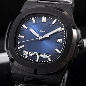 Nowy Classic 5711 PVD Steel Black D-Blue Tekstury Dial A2813 Automatyczny Zegarek Mens Czarne zegarki ze stali nierdzewnej 5 kolorów PUNTIME PB302B1