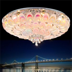 Hole bird crystal living room bedroom lamp LED modern simple atmospheric ceiling light round colorful plating warm and romantic