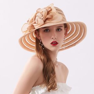 2019 neue Damen Organza Church Derby Fascinator Cap Kentucky Tea Party Hochzeit Blumenhut Gorros weiblich