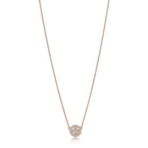 2018 NEW 925 Sterling Silver Vintage Pandora Allure ожерелье Rose Clear CZ Элегантный Темперамент Подходит девушка подарков ключицы цепи