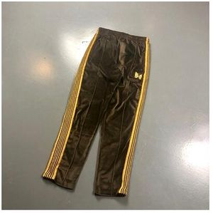 Awge x Needles Pantaloni uomini Donne Casual Awge X Needles Pantaloni della tuta 19SS Stretto Velocità Pantaloni da ricamo a farfalla C7