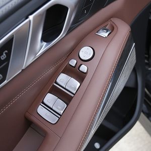 Window Glass Lifting Buttons Sequins Decoration Stickers 12Pcs For BMW G05 X5 2019-2020 Chrome ABS Door Armrest Trim Decals