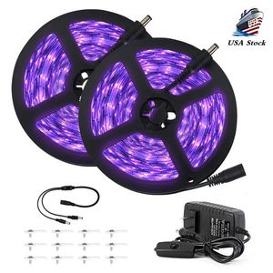 33ft UV Black Light Strip 12 V Elastyczne Blaclight z 600 Jednostką Koraliki Lampy UV 10 M LED Czarne światło Wstążka Wakacje