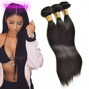 Brazilian Virgin Human Hair Extensions 3 Bundles Straight Bundles 10-30inch Yirubeauty Hairs Wefts Natural Color Straight Double Wefts