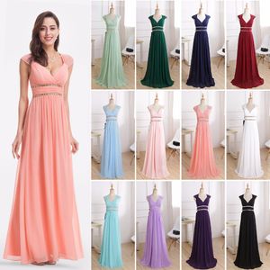 Vestidos de noite formal longo EP08697 Sempre bonito Mulheres Elegante Marinha Azul Branco V Neck Sem Mangas Império Vestidos de Noite 2018 Novo