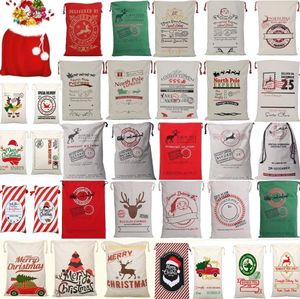 DrawString Bag Christmas Bags Canvas Santa Sack Bagcute Deer Ornament Juldekorationer Candy Present Bags4549