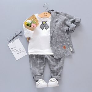 Spring Autumn Children Clothes Set Baby Boys Clothing 3st Jacket T-shirt Pants Set Kids Fashion Gentleman Clothes 79