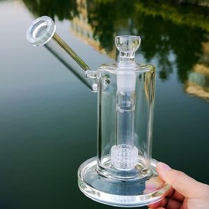 Clear Glass Bongs Sidecar Bong Matrix Perc Oil Dab Rigs Mobius Water Pipes Straight Type Rig 18.8mm Female Joint Hookahs With Bowl