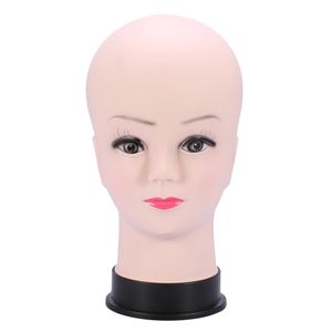 PVC Mannequin Head Model tool Female Wig Making Hat Display With Base Eyelash Makup Practice Traning Manikin Bald Head Models