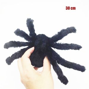 30 cm Realistic Hairy Black Spider Plush Toy Halloween Party Scary Decoration Haunted House Prop Indoor Outdoor Yard Decor JK1909XB