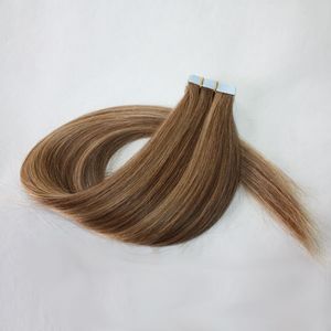 Boa qualidade piano cor 4p27 14p24 24p613 fita em extensões de cabelo humano 150g 60 peças cabelo peruano mais loiro