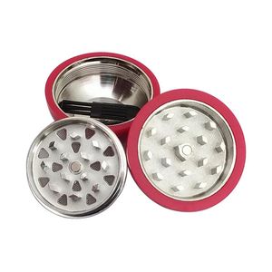 Hot Sell death Herb Grinder Red 50mm 3 layers Cheap Tobacco herbal Grinders Zinc Alloy Magentic smoking