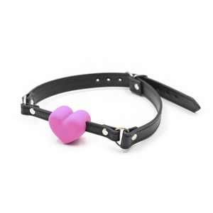 Open Mouth BDSM Silicone & Leather Harness Gag Strap On Sex Toys Bondage Restraints Female Adult Products