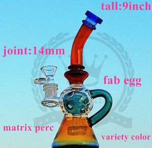 Glass Bong Bongs Ghohdah Recycler Water Pipe Bubbler Heady Dab Rig 14.4mm Feamleジョイント