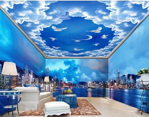 photo wall murals wallpaper Night scene sea sky wallpapers whole house background wall painting