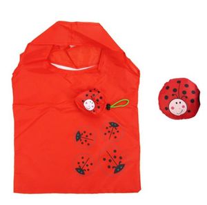 Ladybird home sundries storage organization bags tote ladybug folding bag collapsible ecological cartoon shopping bag red big capacity