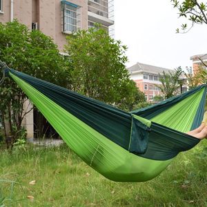 270*140cm Camping Hammock 2 Person Portable Parachute Nylon Outdoor Travel Sleep Hammocks With Ropes Swing Hanging Bed KKA6972