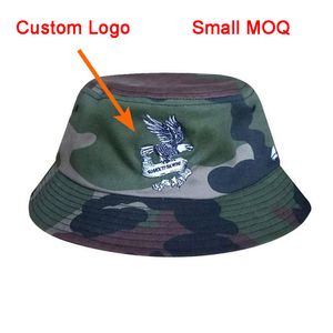 Anpassa Bucket Cap 100% Bomull Fiske OEM Logo Armé Camouflage Camo Color Fishmen Outdoor Beach Travel Tour Hat Custom