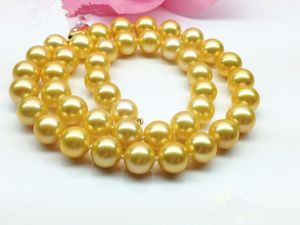 Luksus bogatego ciemnego złotego naszyjnika perłowego 9-10 mm potrzebuje japońska morska perła 18-calowa autentyczna gwarantowana gwarancja