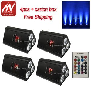 4 pcs DJ Par5s Light Wireless DMX WEDGE UPLIGHT 3x18W RGBWA UV 6in1 LED Akku Uplighting Wall Wall Wall Fase Luzes Para Casamentos Spotlight