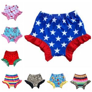Baby Girl Bloomer Shorts 4th of July Boxers Toddle Softball Falbala PP Pants Ruffle Flamingo Diaper Covers Leopard Floral Underpants A5472