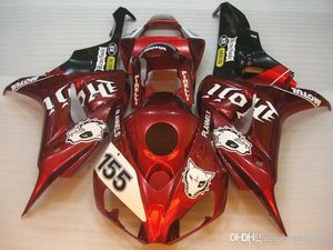 Perfekt Fitment Injection Mote Fairings för Honda CBR1000RR 2006 2007 Svart Röd Fairing Kit CBR 1000 RR 06 07 GS23