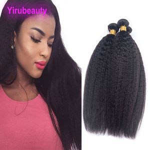 Indian Raw Virgin Hair 10a obearbetat mänskligt hår kinky rak 100% indiska hårbuntar 4pieces/parti yaki grov rak yiruhair