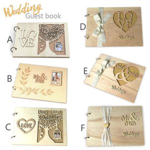 wedding decorations Wood Guest Book Memorable Simple Message Books Sign Book Gift for Wedding Party Bridal Shower