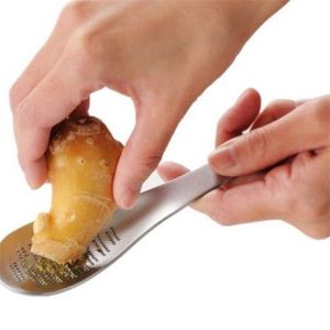 Prático aço inoxidável alho gengibre ralador moedor limão zester colher wasabi ferramentas de moagem acessórios cozinha jk2003