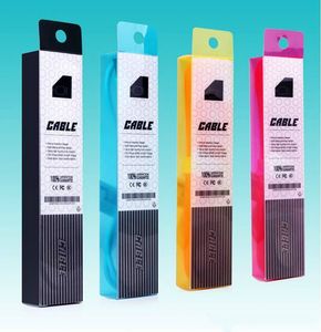 300 teile / los Großhandel Blase Klar PVC Retail Packages Box Verpackungstasche für 1M Daten Ladekabel USB Kabel, 4 Farbe