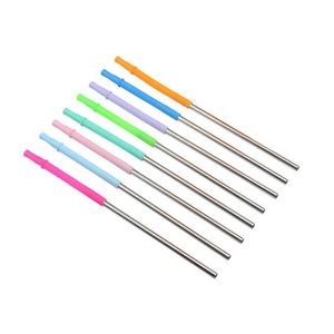 Stainless Steel Straws Reusable Metal Drinking Straws with Silicone Tips for Beverage Mugs Cup Bottle ZC2798