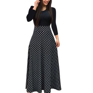 HEIßER 2019 Frauen Casual Langarm Floral Boho Print Regelmäßige Lange Maxi Kleid Damen Knöchel-Länge Kleid # T2