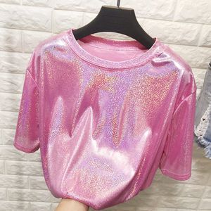 Wholesale Fashion Casual T Shirt Summer Hot Selling Women Bright Blouses Lady Beautiful Nice Tops T-shirt