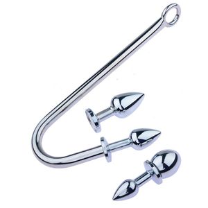 Сменные три набора металлический анальный крючок стыковой штекер дилатор аллюмерийский сплав простата массажер секс игрушка для мужчины