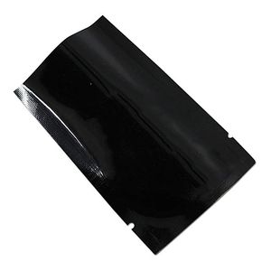300pcs 9x13cmブラックオープントップフラットボトムヒートシールパッキングバッグアルミホイルプラスチックパッケージギフトバッグ高品質の電話充電器マイラーポーチ