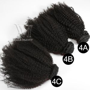 Virgin 3pcs brasileiro lote afro kinky curly 4a 4b 4c pacote de trama de trama 300g/lote 100% emaranhado grátis Extensões de cabelo humano real