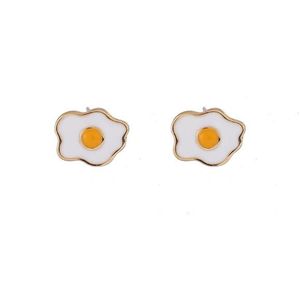 Fashion Cute Baby Fried Eggs Stud Earrings Gold Alloy Cartoon Jewelry funny Ear Studs earring women Accessories