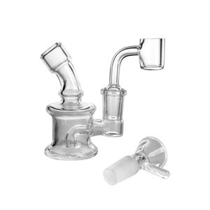 3.5 Inç Cam Mini Beher Bong Dab Rig Su borusu aydınlık Bongs Ile 10mm 14mm 18mm Kuvars banger Cam Kase Sigara aksesuarları