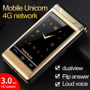 Desbloqueado Luxo Flip Mobile Phones G WCDMA Dual SIM Card Touch Screen Celular Camera Speaker SOS Teclado GSM Tellphones