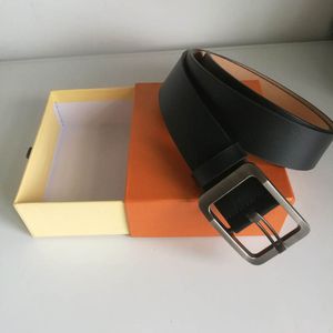 New Belts for Men Male Belt Causal Genuine Leather Classical Ceinture Women Big Gold Silver Black Smooth Buckle with Box