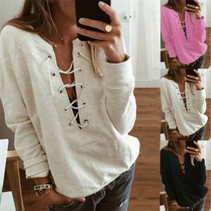 Hoodies Spot 2022 solid color sexy straps round neck long sleeve casual street loose sweater support mixed batch
