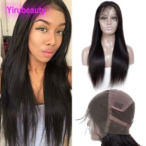 Brazilian Unprocessed Human Hair 9A Full Lace Wigs 150% Straight Virgin Hair Lace Wig With Baby Hairs Pre Plucked Natural Color