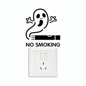 DSU No Smoking Slogan Remind Warning Switch Sticker Cartoon Vinyl Wall Decal