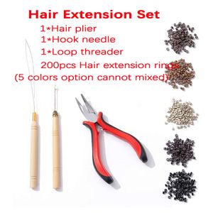 Wholesale micro links tools for sale - Group buy IN Stock Micro Links Beads Pulling Needle Loop Threader pc plier Hair Extensions Tool kit For Feather hair extension