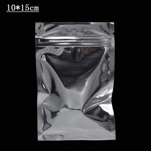 10 * 15 cm Sacchetto di imballaggio richiudibile in alluminio Sacchetto di imballaggio con chiusura a zip in Mylar con chiusura a scatto Sacchetti richiudibili per snack alimentari 100 Pz / lotto