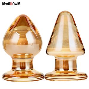 55 mm duża kryształowa wtyczka z pochwy piłka Pyrex Glass Dildo Dildo Fide Masturbate Masturbate For Women Mężczyzny gej