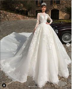 Страна бальное платье с длинным рукавом мусульманские свадебные платья кружева аппликация органзы старинные свадебные платья свадебные платья 2019 Vestidos de Novia
