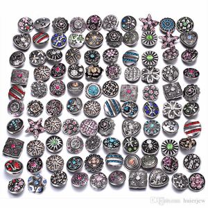 Snap Button mm Jewelry Mix Round Metal Rhinestone Buttons Fit Snap Bracelet Bangles Necklaces bulk Snap jewelry