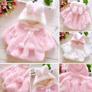 Cute Baby Bambino Girl Warm Winter Winter 3D Ear Coat Cappotto Snowsuits Giacca Cloak Vestiti 0-3 Anno